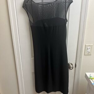 Ralph Lauren Black Sheath Midi Dress with Cap Sleeves